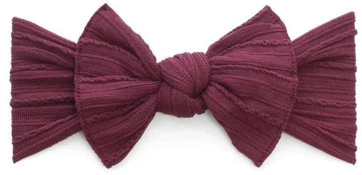 Baby Bling Burgundy Cable Knit Knot Headband