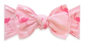 Baby Bling Flamingo Hearts Printed Knot Headband