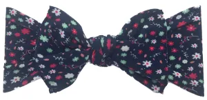 Baby Bling Navy Ditsy Floral Printed Knot Headband