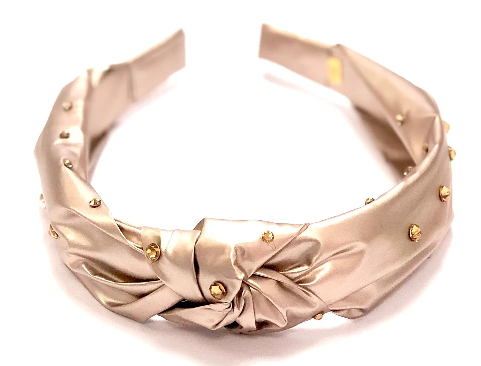 Bari Lynn Metallic Matte Twist Knot Headband with Crystals