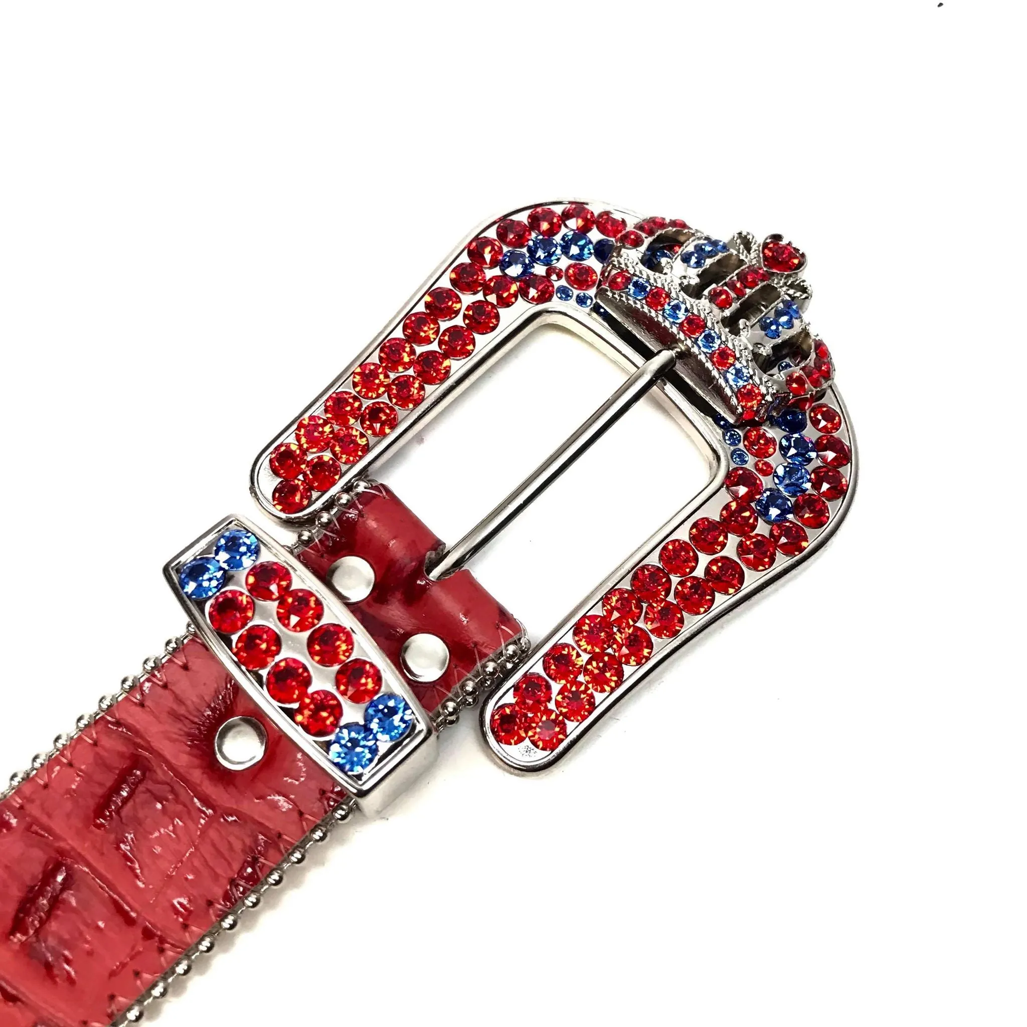 b.b. Simon "Red Blue Crown" Fully Loaded Crystal Belt