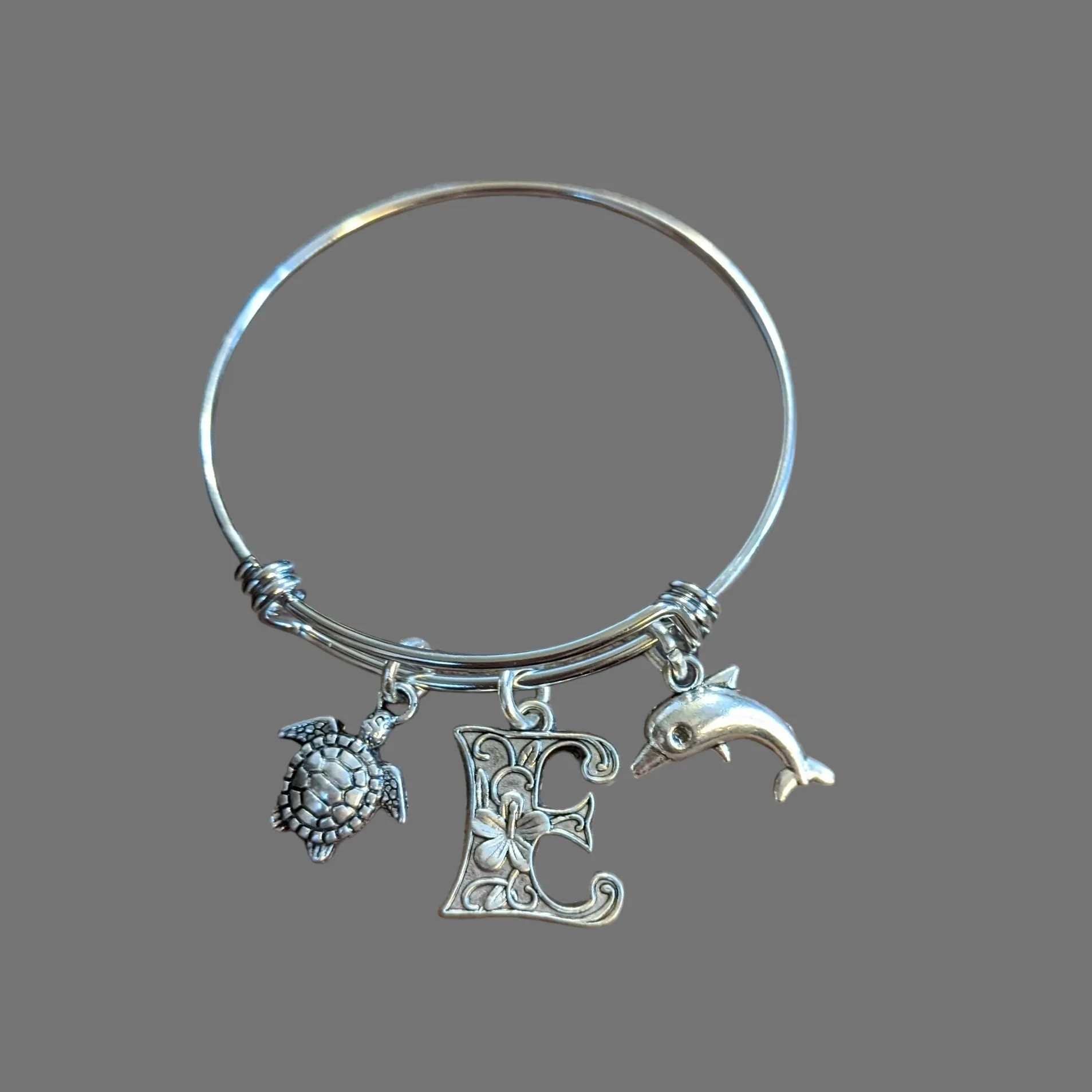 Beach - Dolphin, Sea Turtle, Sea Shell Child's Bangle bracelet