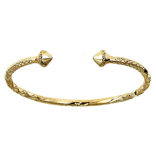 Better Jewelry 10K Yellow Gold West Indian Bangle w. Twisted Cone