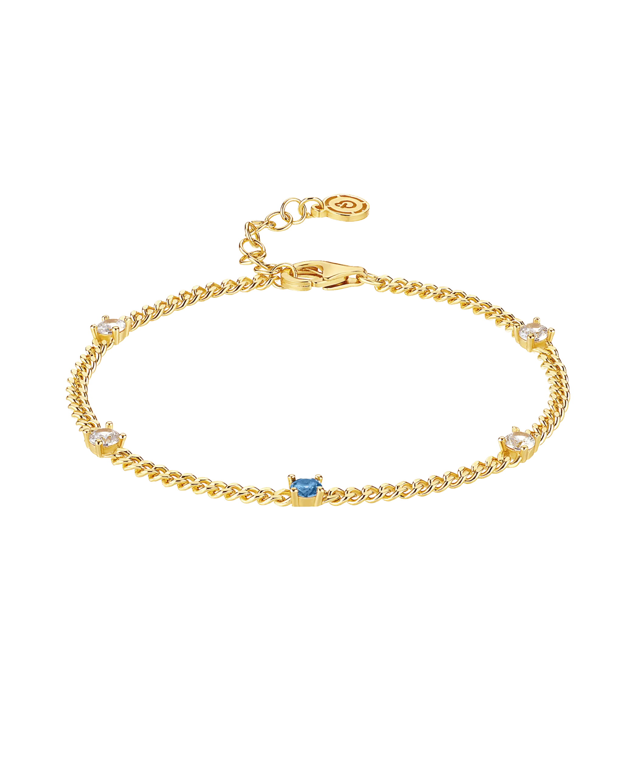 Birthstone Bracelet March 18ct Gold Plated