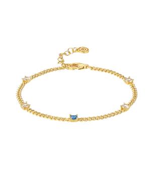 Birthstone Bracelet March 18ct Gold Plated