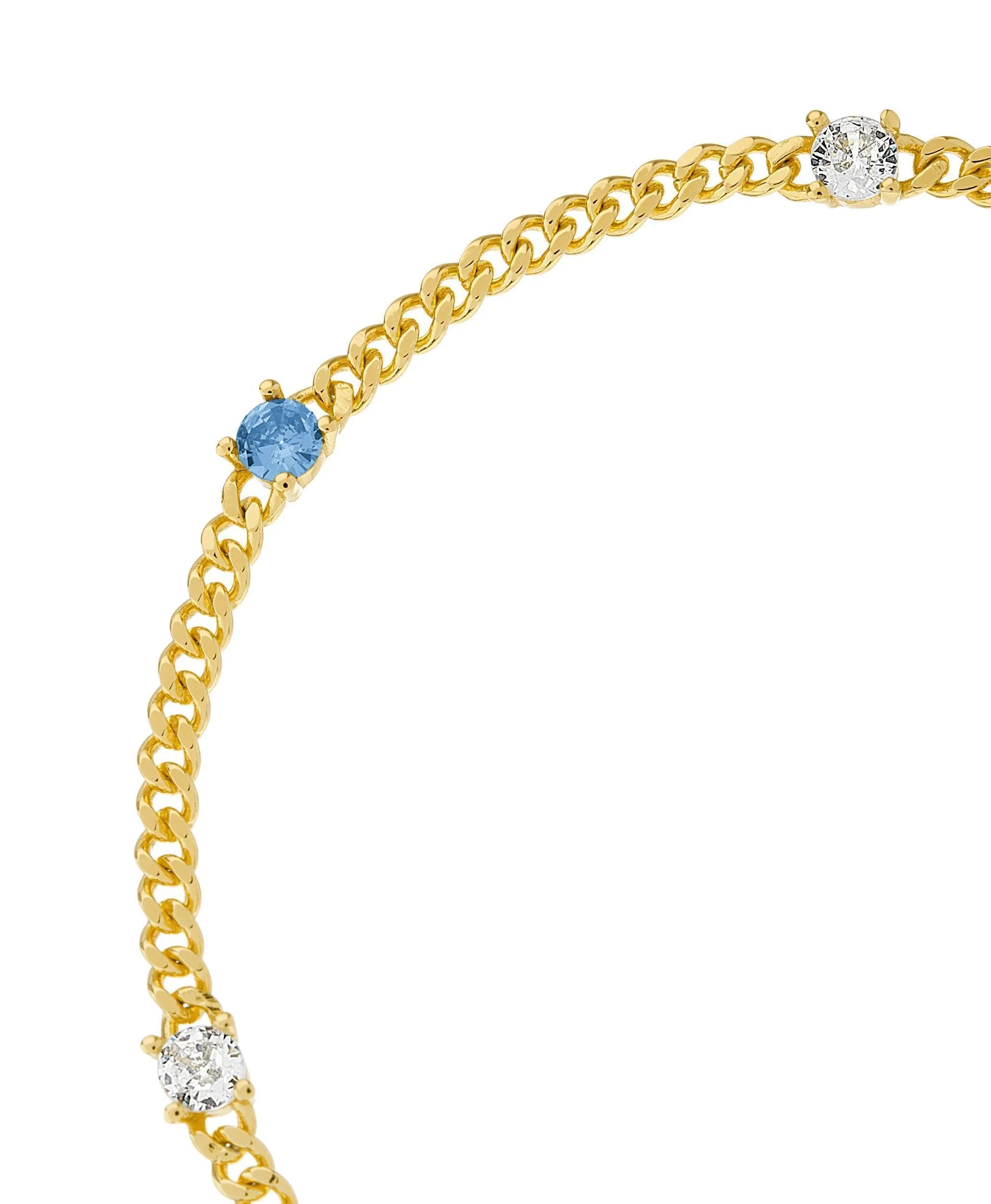 Birthstone Bracelet March 18ct Gold Plated