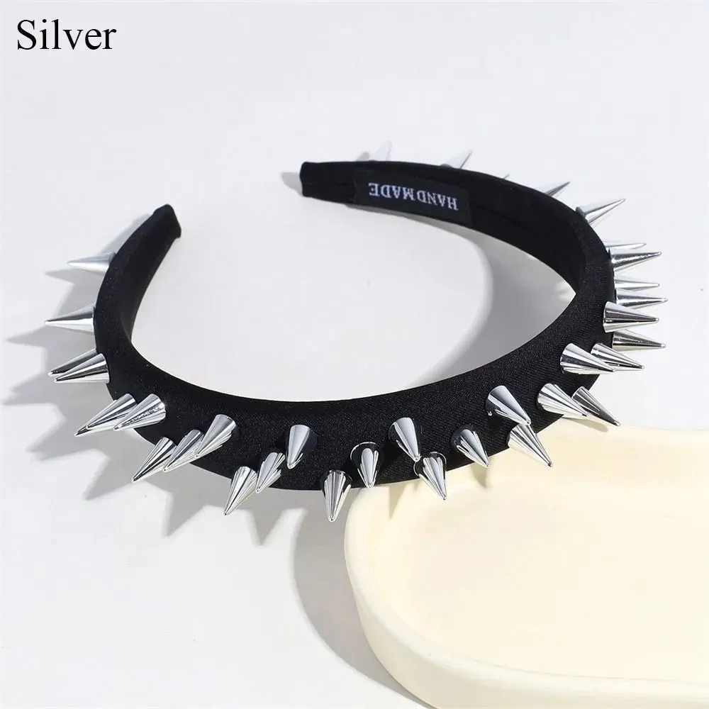 Black Alt Punk Spike Headband