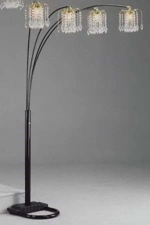 BLACK RAIN DROP ARC FLOOR LAMP 91′′H BY CROWN MARK