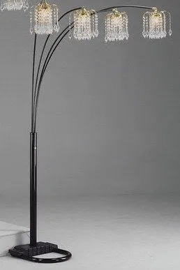 BLACK RAIN DROP ARC FLOOR LAMP 91′′H BY CROWN MARK