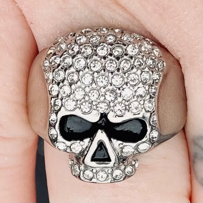 Bling Skull Ring - White - R48