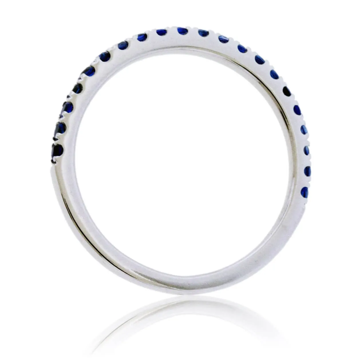 Blue Sapphire Accent Gold Band