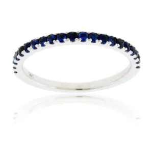 Blue Sapphire Accent Gold Band