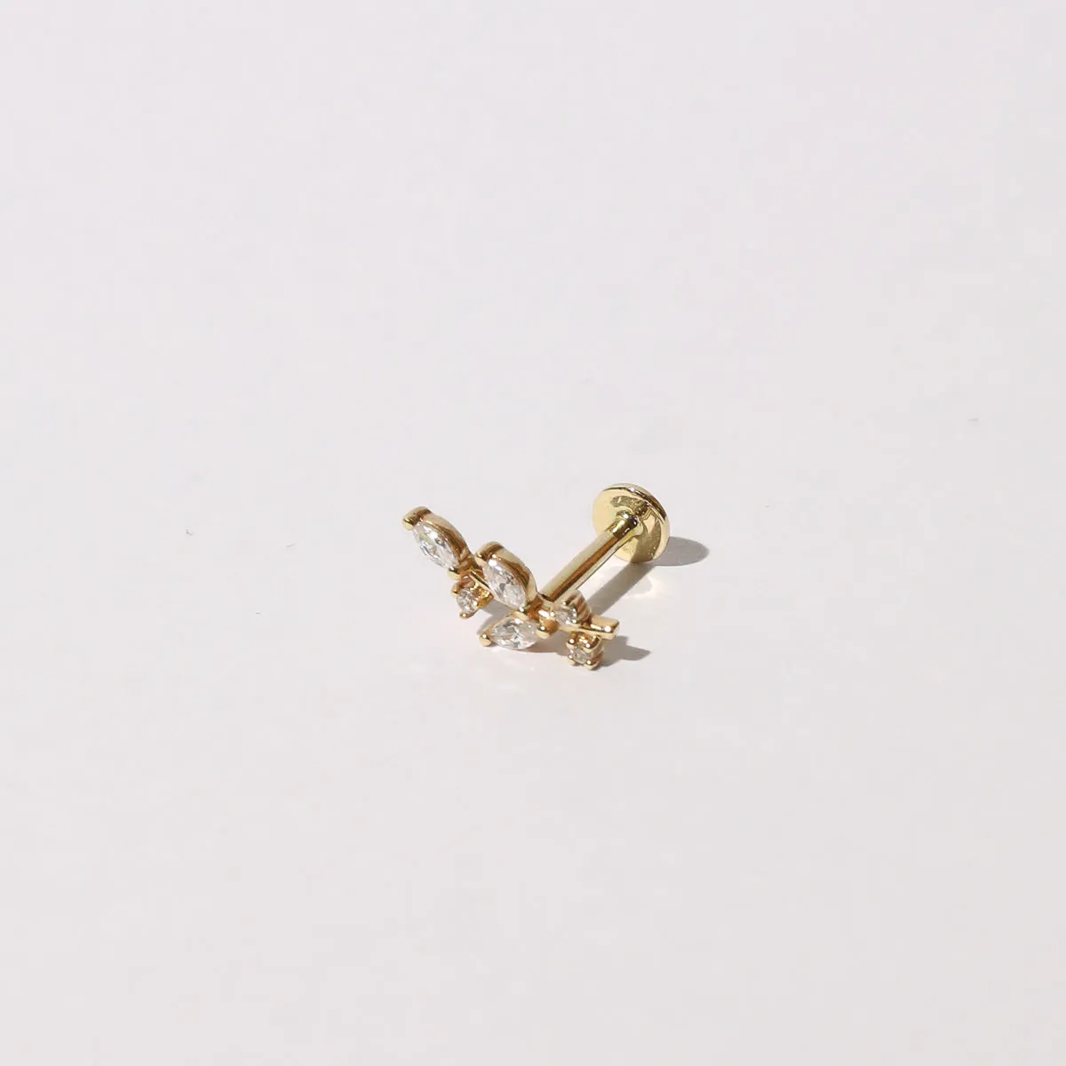 Botanical Piercing Stud in Solid Gold