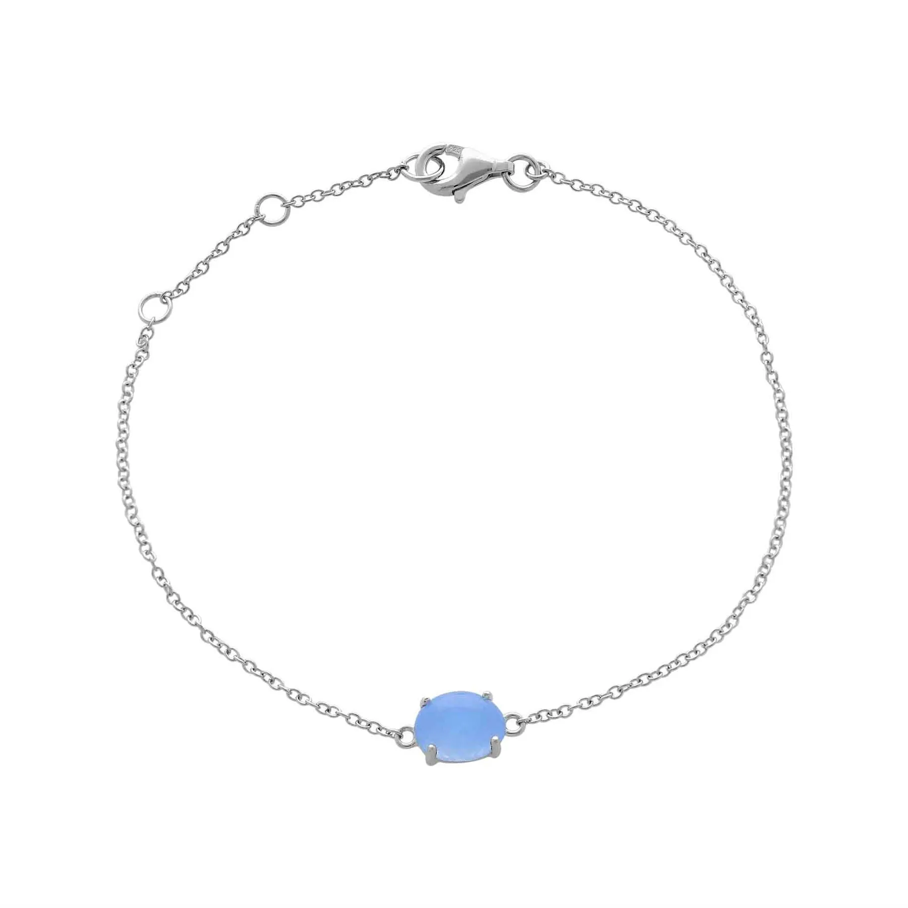 Bracelet Classique Argent 925 Aigue-Marine Opaque Ovale