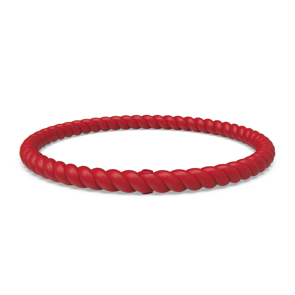 Braided Stackable Silicone Bracelet - Red