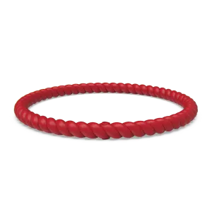 Braided Stackable Silicone Bracelet - Red