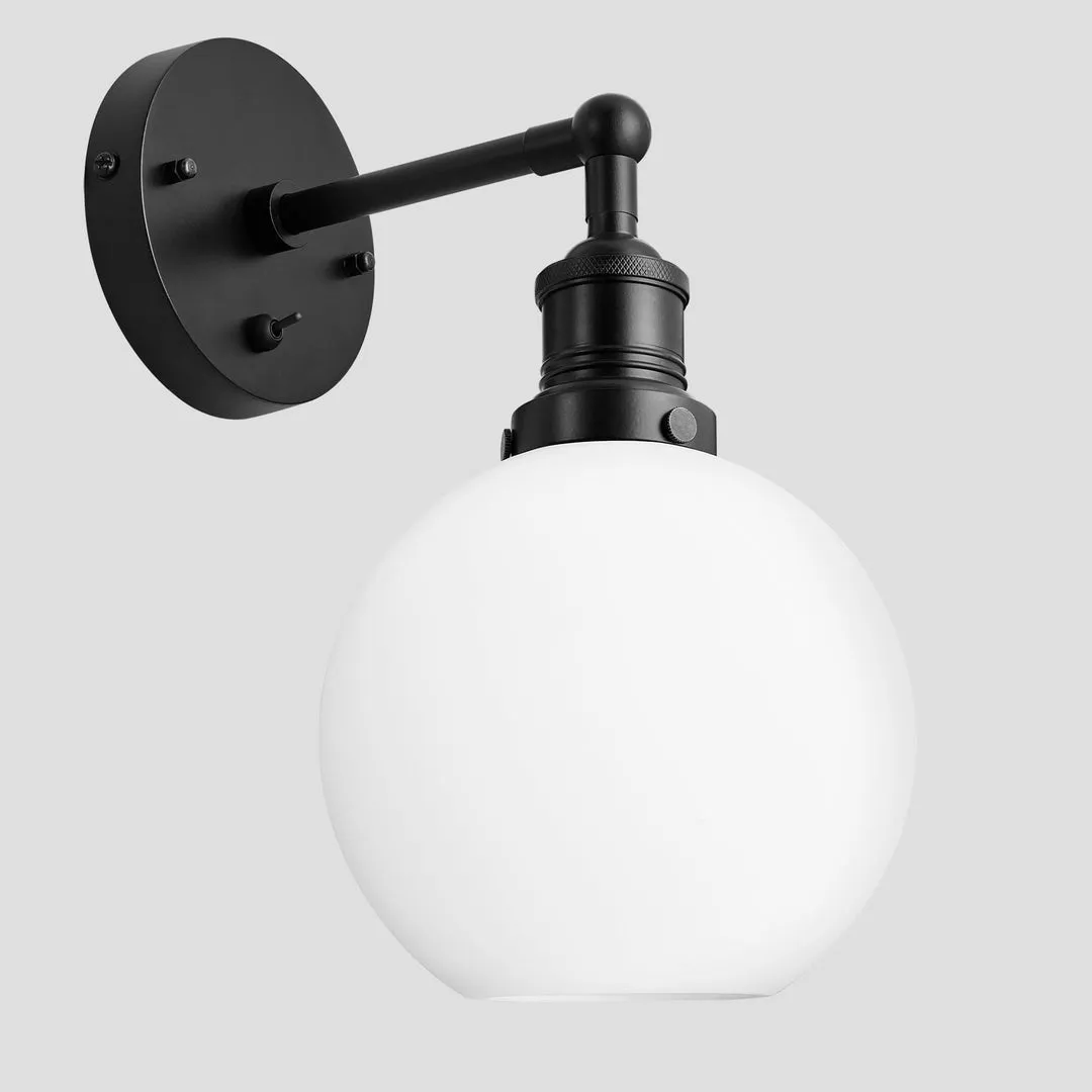 Brooklyn Opal Glass Globe Wall Light - 7 Inch