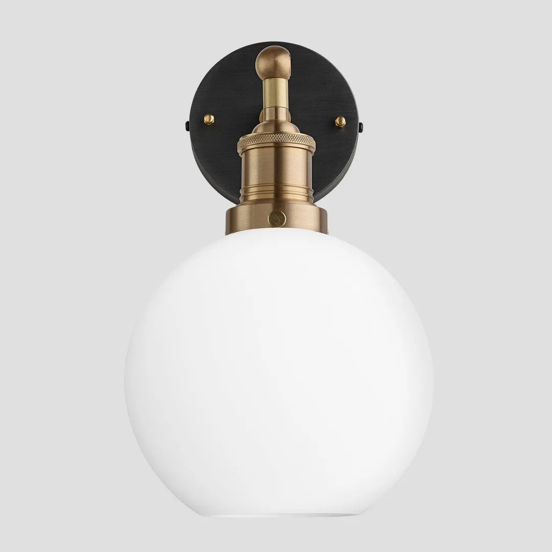 Brooklyn Opal Glass Globe Wall Light - 7 Inch