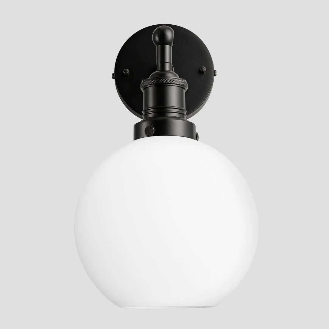 Brooklyn Opal Glass Globe Wall Light - 7 Inch