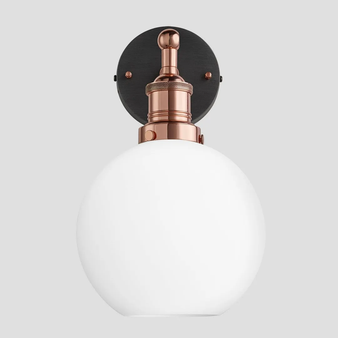 Brooklyn Opal Glass Globe Wall Light - 7 Inch