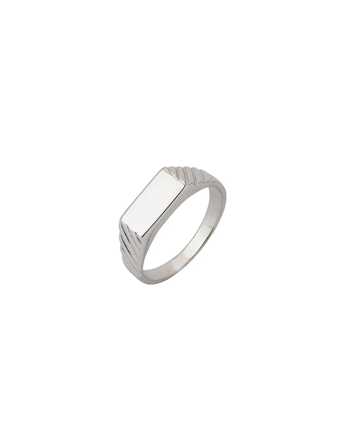 Carlton London 925 Sterling Silver Rhodium Plated Ring For Men