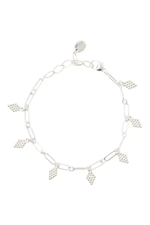 Chan Luu Diamond Shaped Charm Bracelet in Silver