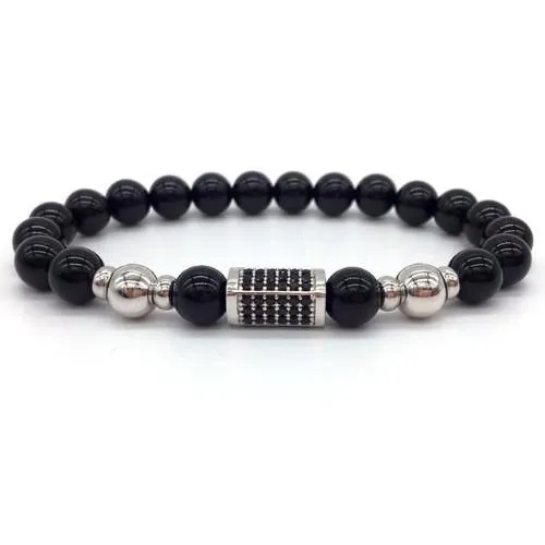 Classy Men Black on Black Bar Bracelet