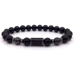 Classy Men Black on Black Bar Bracelet