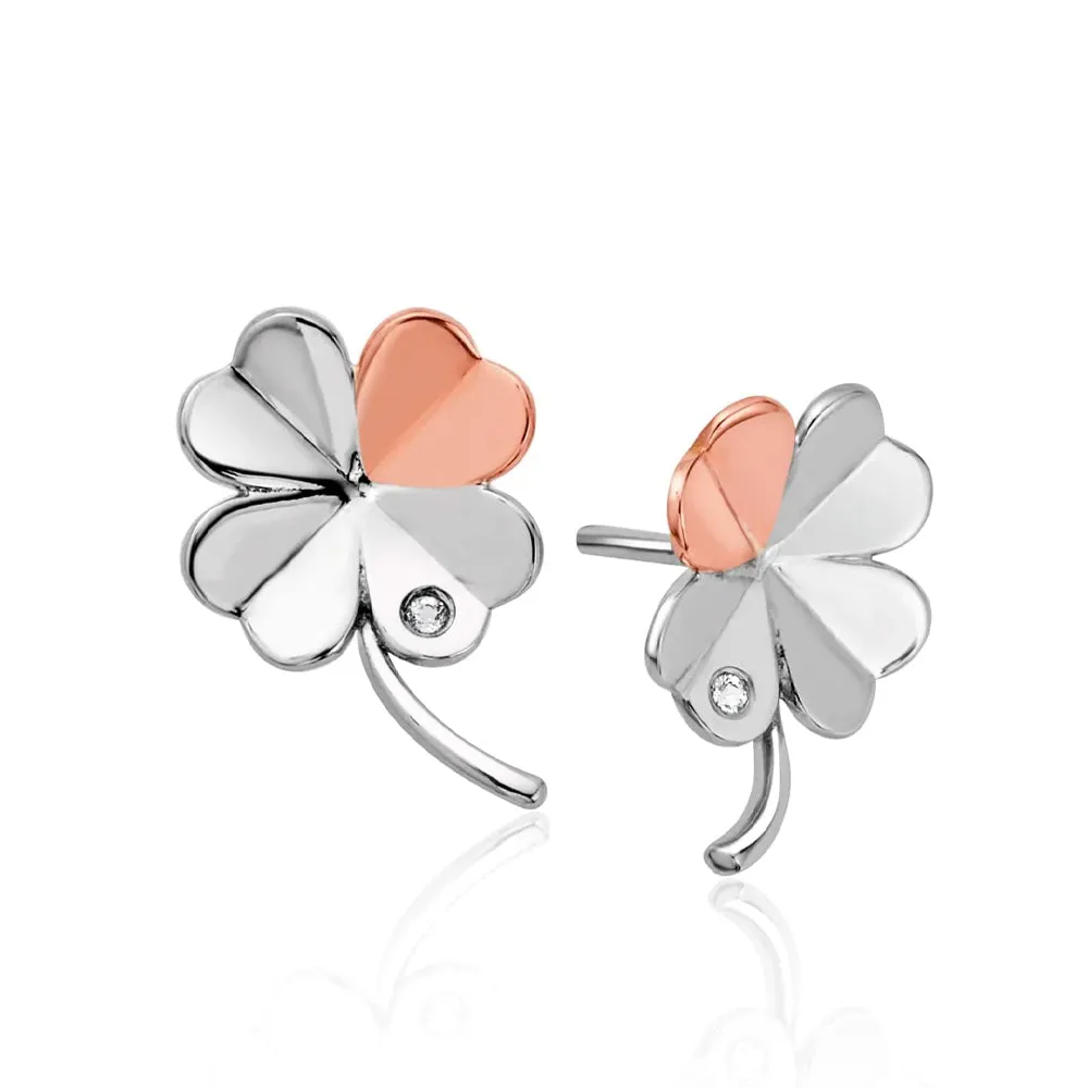 Clogau Pob Lwc Good Luck Silver Stud Earrings 3SLCL0608