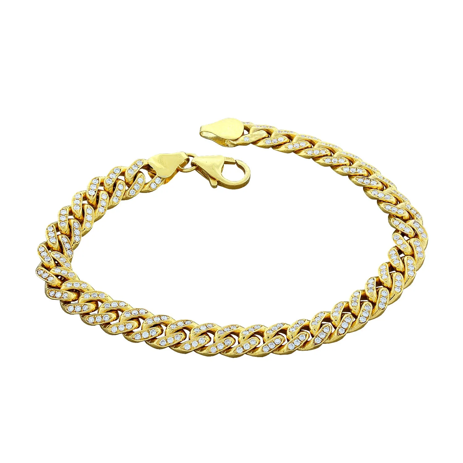 Cuban Link Diamond Gold Bracelet