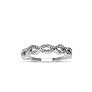 Cubic Zirconia Fashion Stackable Ring in Sterling Silver