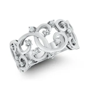 Curves Diamond Band (0.20 ct Diamonds) in White Gold