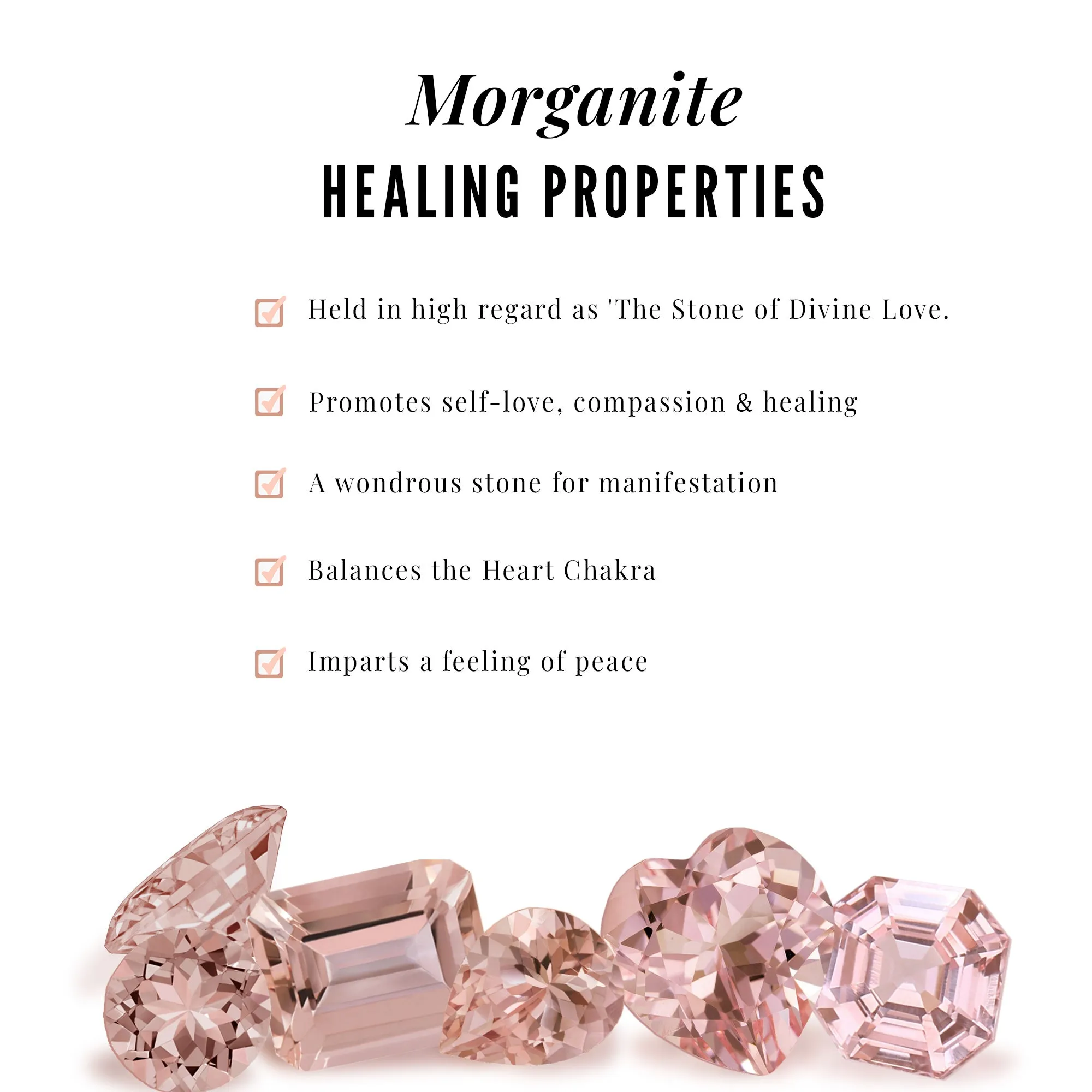 Cushion Cut Morganite Wedding Ring Set with Moissanite