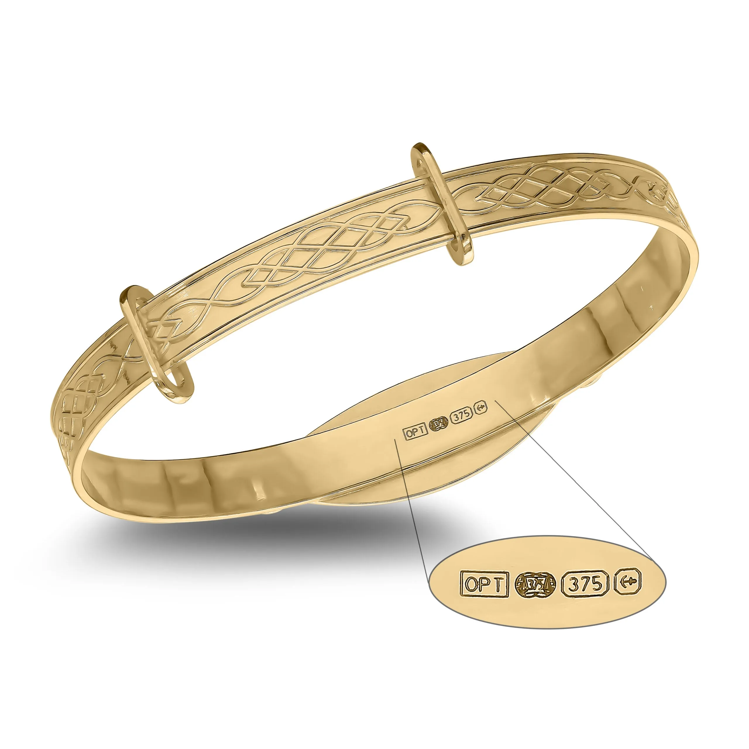 Customised 9-carat Gold Baby Bracelet with a Celtic Design for Children  (0-1 years)