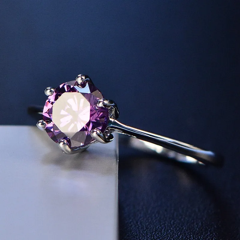 Dainty Amethyst Ring, Purple Gem Stone, Delicate Ring, Engagement Ring, Crystal Ring, Gemstone Ring, Amethyst Jewelry, February Birthstone