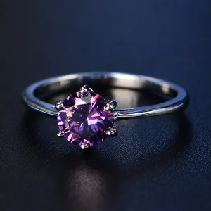 Dainty Amethyst Ring, Purple Gem Stone, Delicate Ring, Engagement Ring, Crystal Ring, Gemstone Ring, Amethyst Jewelry, February Birthstone