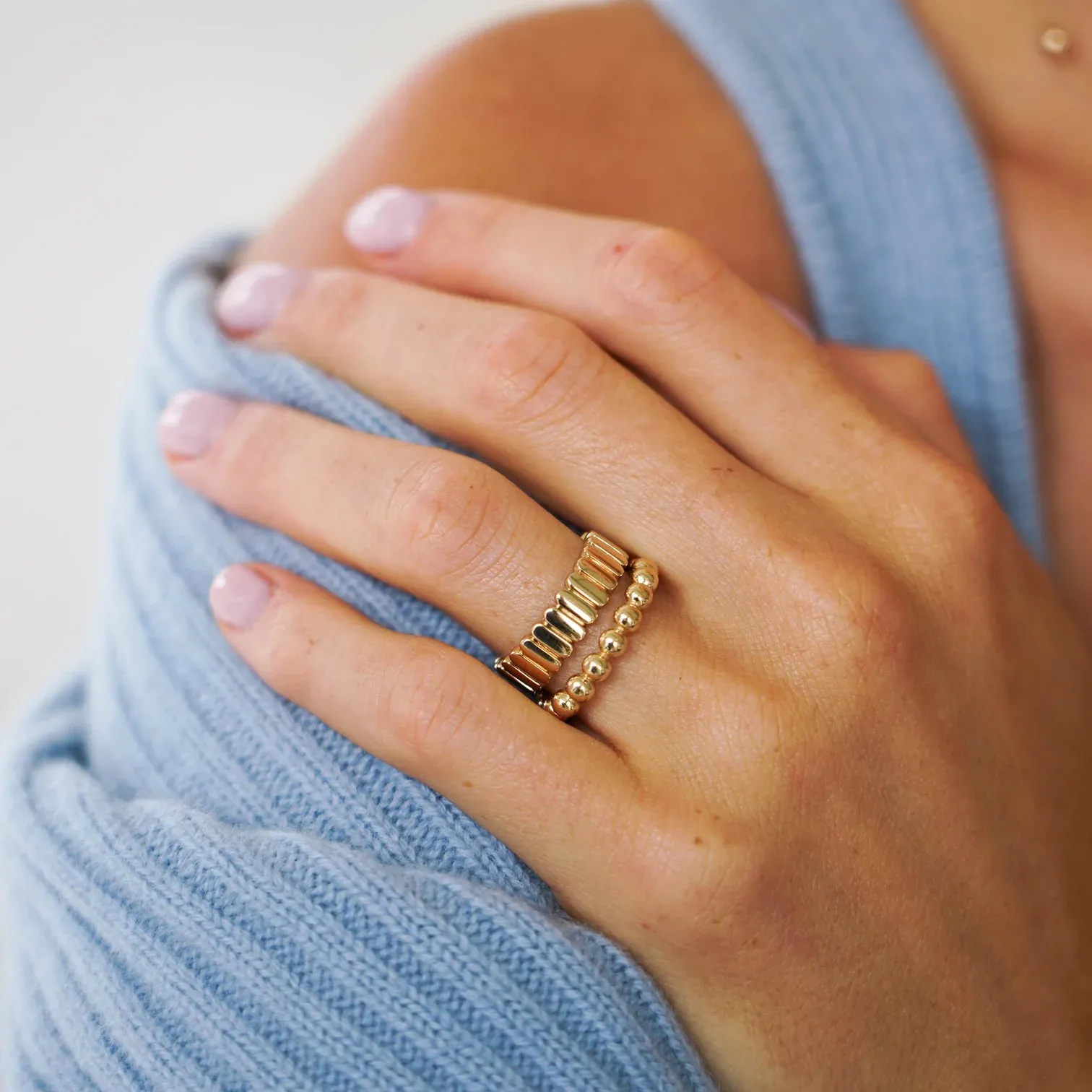 Dana Rebecca Designs Poppy Rae Large Pebble Ring - Rose Gold