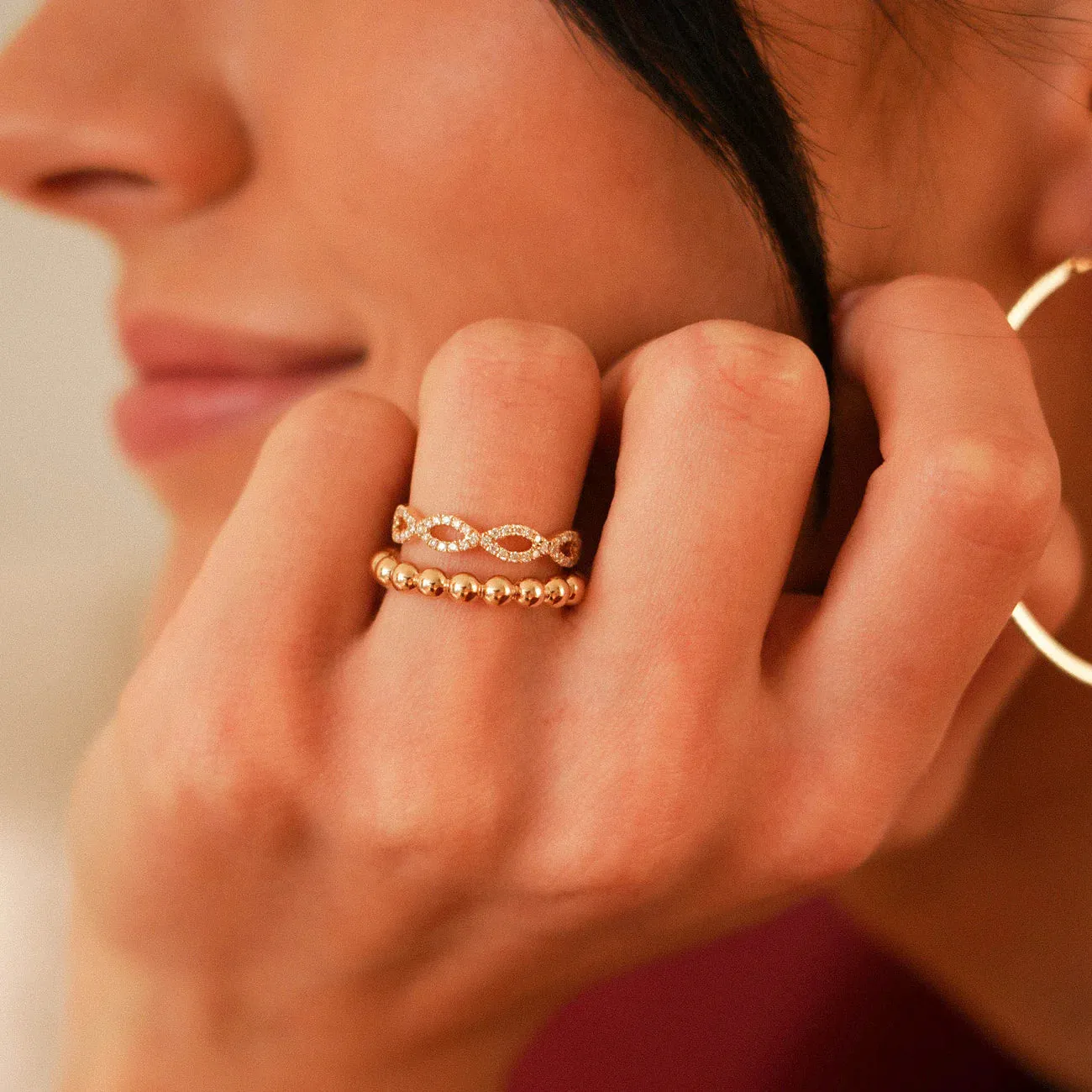 Dana Rebecca Designs Poppy Rae Large Pebble Ring - Rose Gold