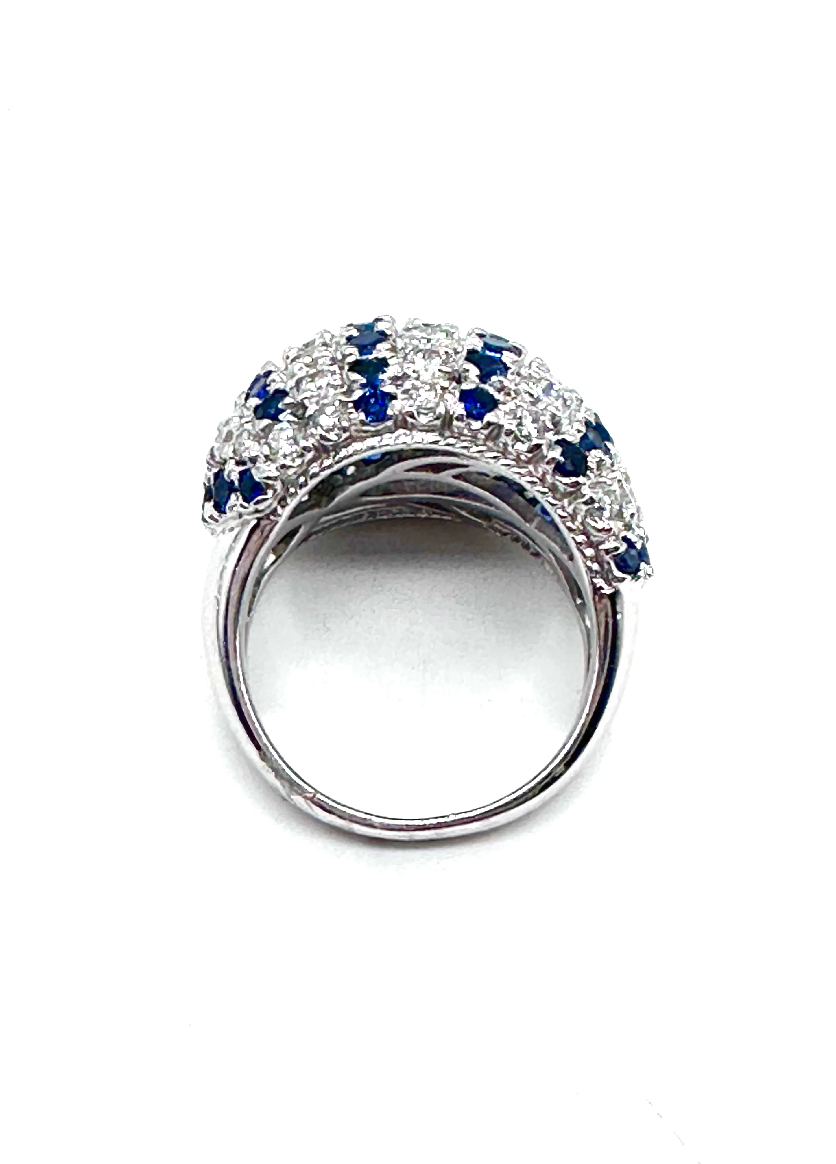 Diamond and Sapphire Dome Ring