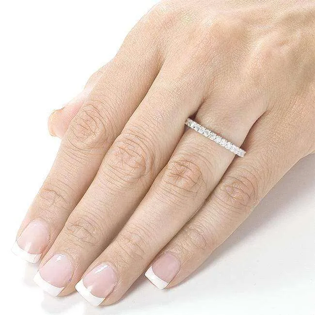 Diamond Eternity Wedding Band 3/4 carat (ctw) in 14K White Gold