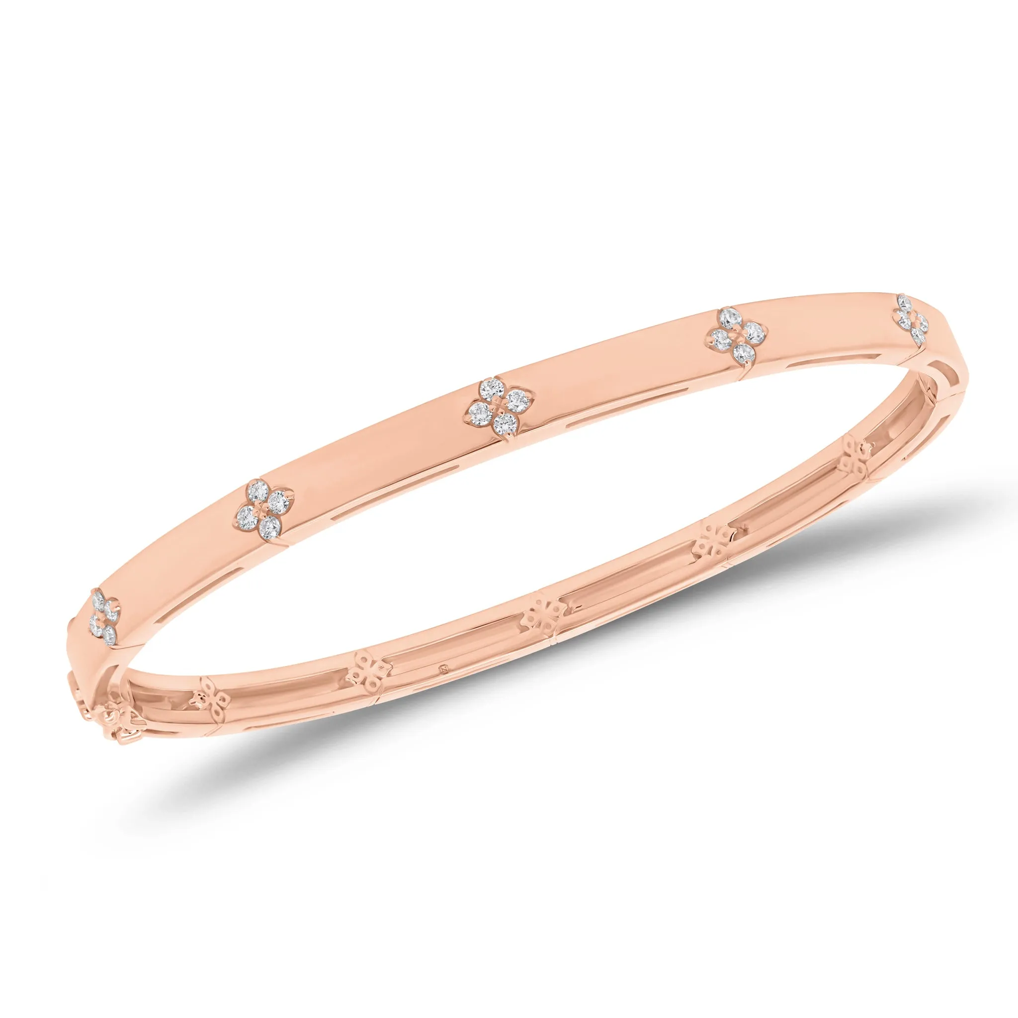 Diamond Petite Flower Bangle Bracelet