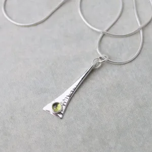 Elongated Pendant Necklace with Peridot