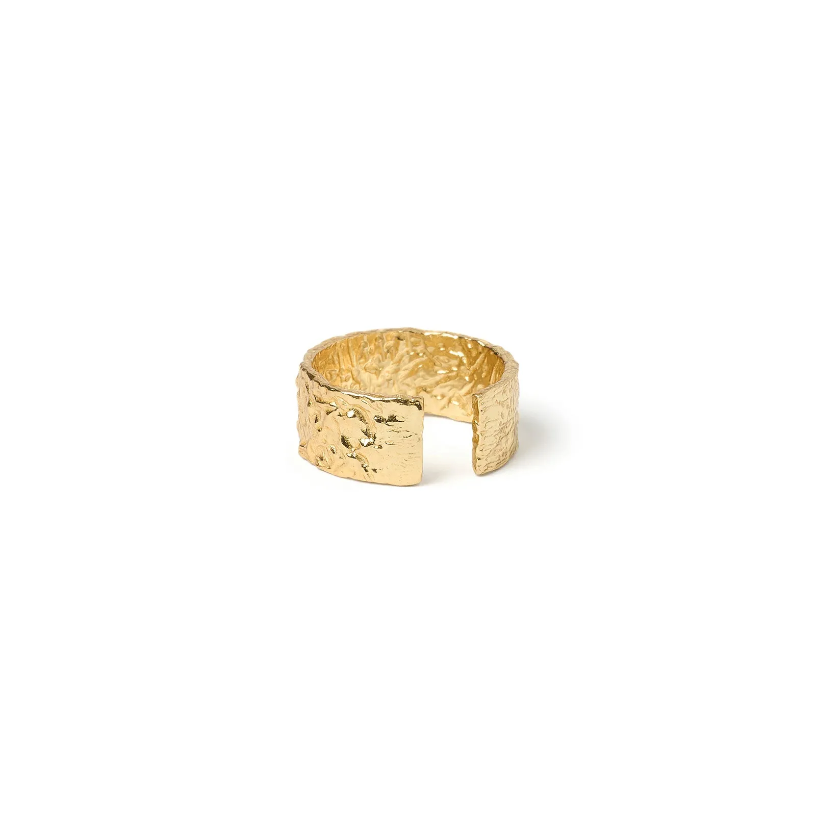 Eros Gold Textured Ring - Large