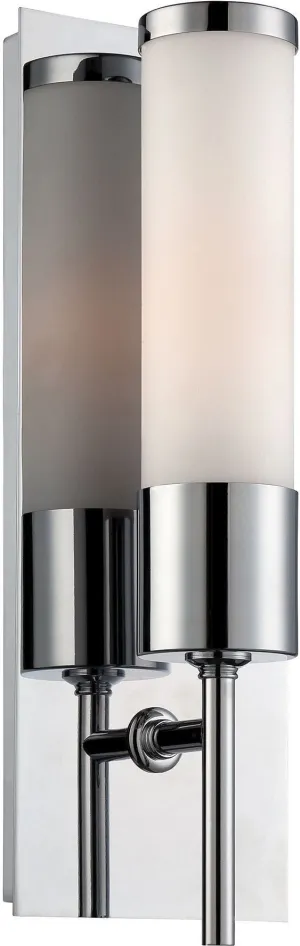 Eve 1 Light Sconce In Chrome With White Opal Glass