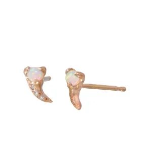 Fang Pave Stud Earring, Opal