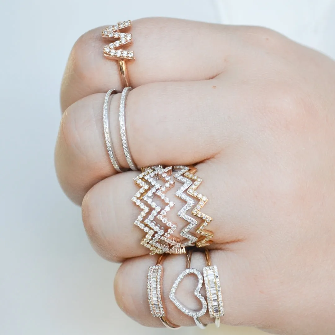 Four Bands Pave Ring