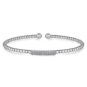 Gabriel& Co. 14K White Gold Bujukan Bead Cuff Bracelet with Diamonds