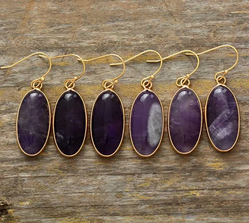 Gadhung Amethyst Drop Earrings