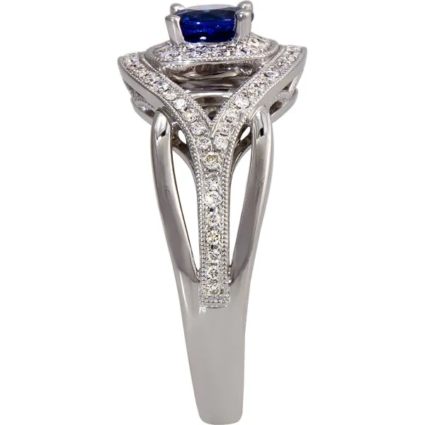 Gems of Distinction Collection's 14k White Gold .71ct Aquamarine & .35ctw Diamond Ring