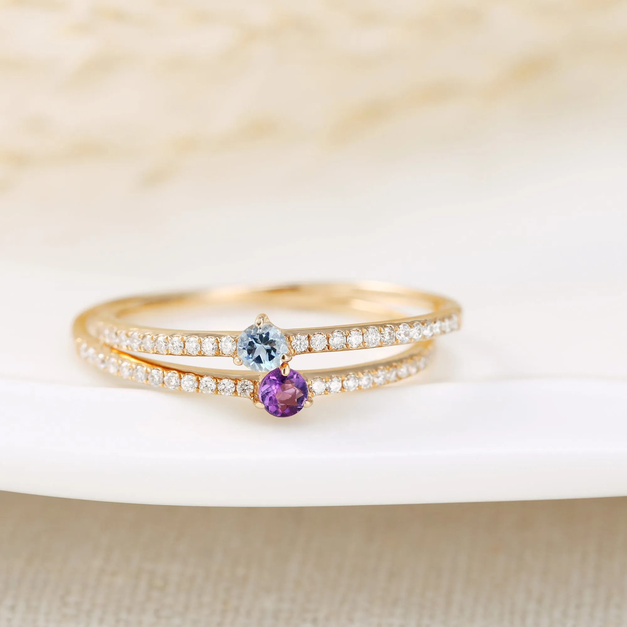 GISELLE | Amethyst and Diamond Ring